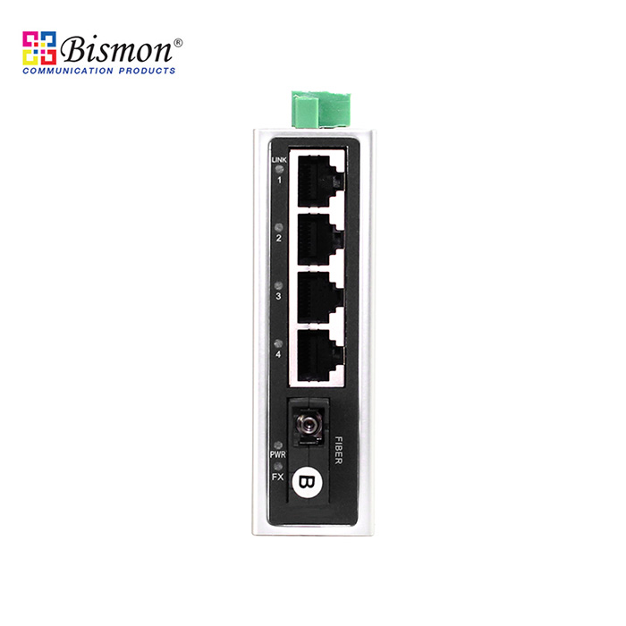 4Port 10/100Base-TX RJ45+1*SC-Single-fiber 1550nm(B), SM 20km Industrial Ethernet Switch